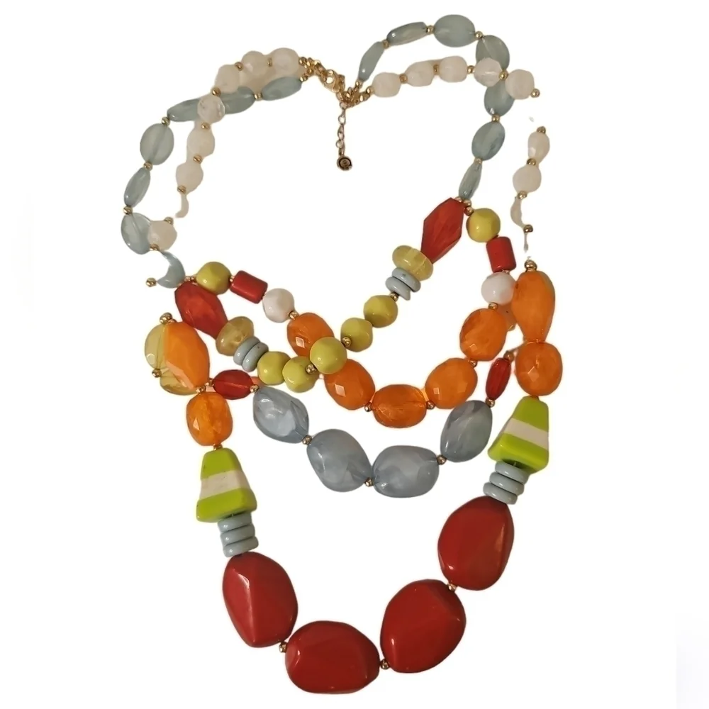 C1946 Multicolor Acrylic Bead Retro Necklace